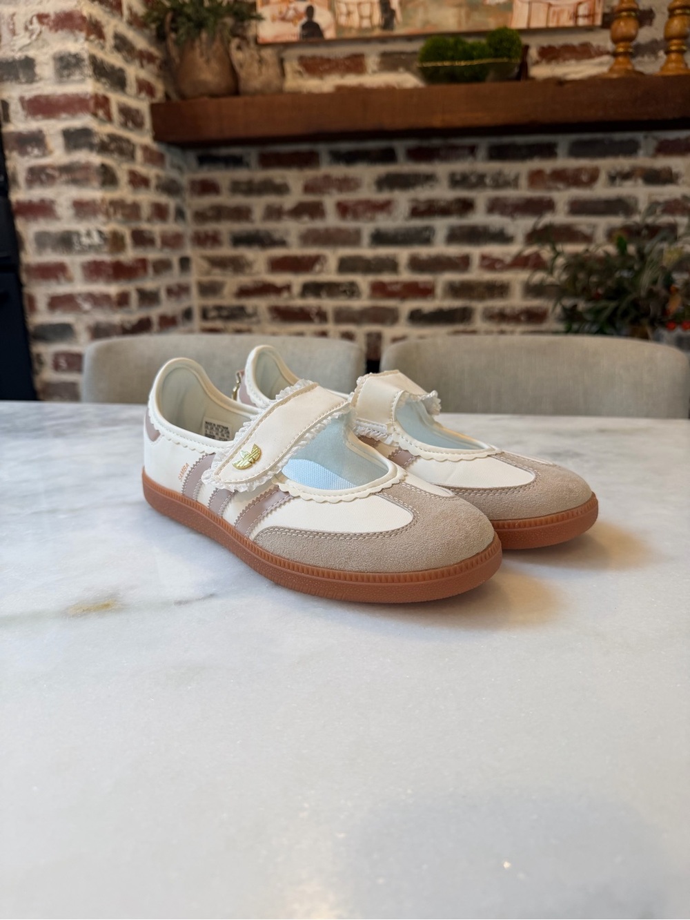adidas Women’s Beige, White & Brown Mary Jane Sneakers
